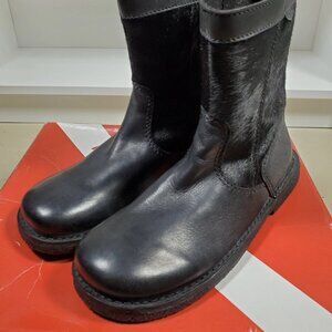 Kickers Lexy Black Leather Zip-up Boots | EU 39